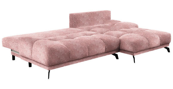 ECKSOFA in Chenille Altrosa  - Schwarz/Altrosa, MODERN, Textil/Metall (290/182cm) - Hom`in