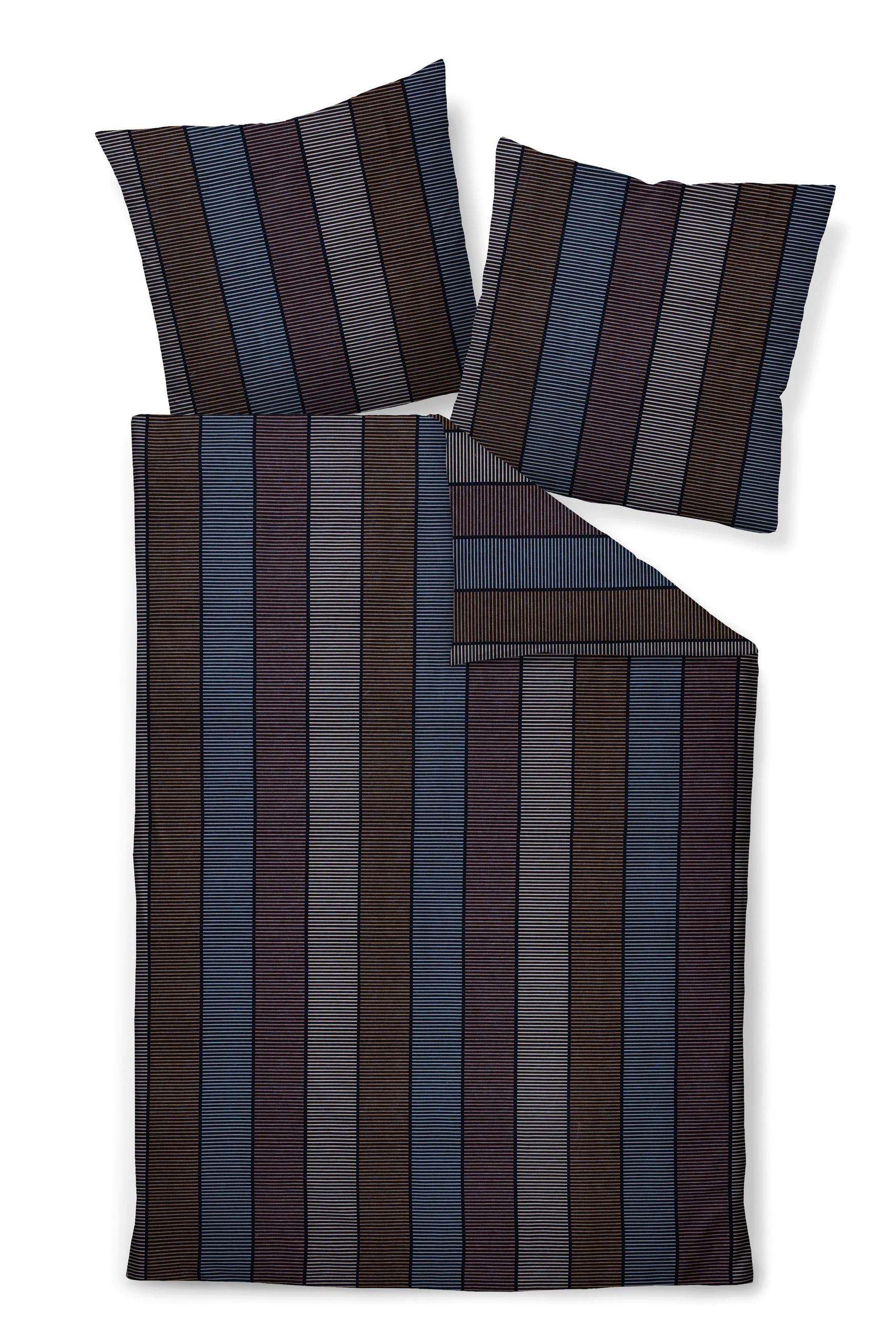 BETTWÄSCHE Makosatin 155/220 cm  - Dunkelblau, Basics, Textil (155/220cm) - Janine