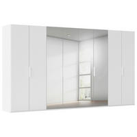 DREHTÜRENSCHRANK 400/223/61 cm,  in Weiß, 8-türig  - Weiß, Basics, Glas/Holzwerkstoff (400/223/61cm) - Novel