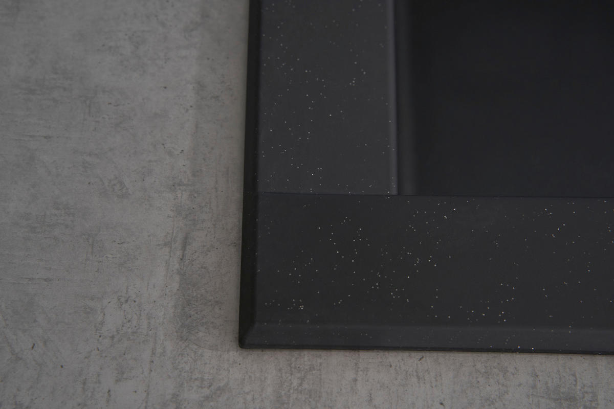 SPÜLE 1712OHIO66X50S  - Schwarz, Trend, Glas/Kunststoff (66/21/50cm) - Respekta