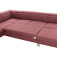 WOHNLANDSCHAFT inkl.Funktionen Hellrot Webstoff  - Hellrot/Silberfarben, Design, Textil/Metall (226/320/168cm) - Xora