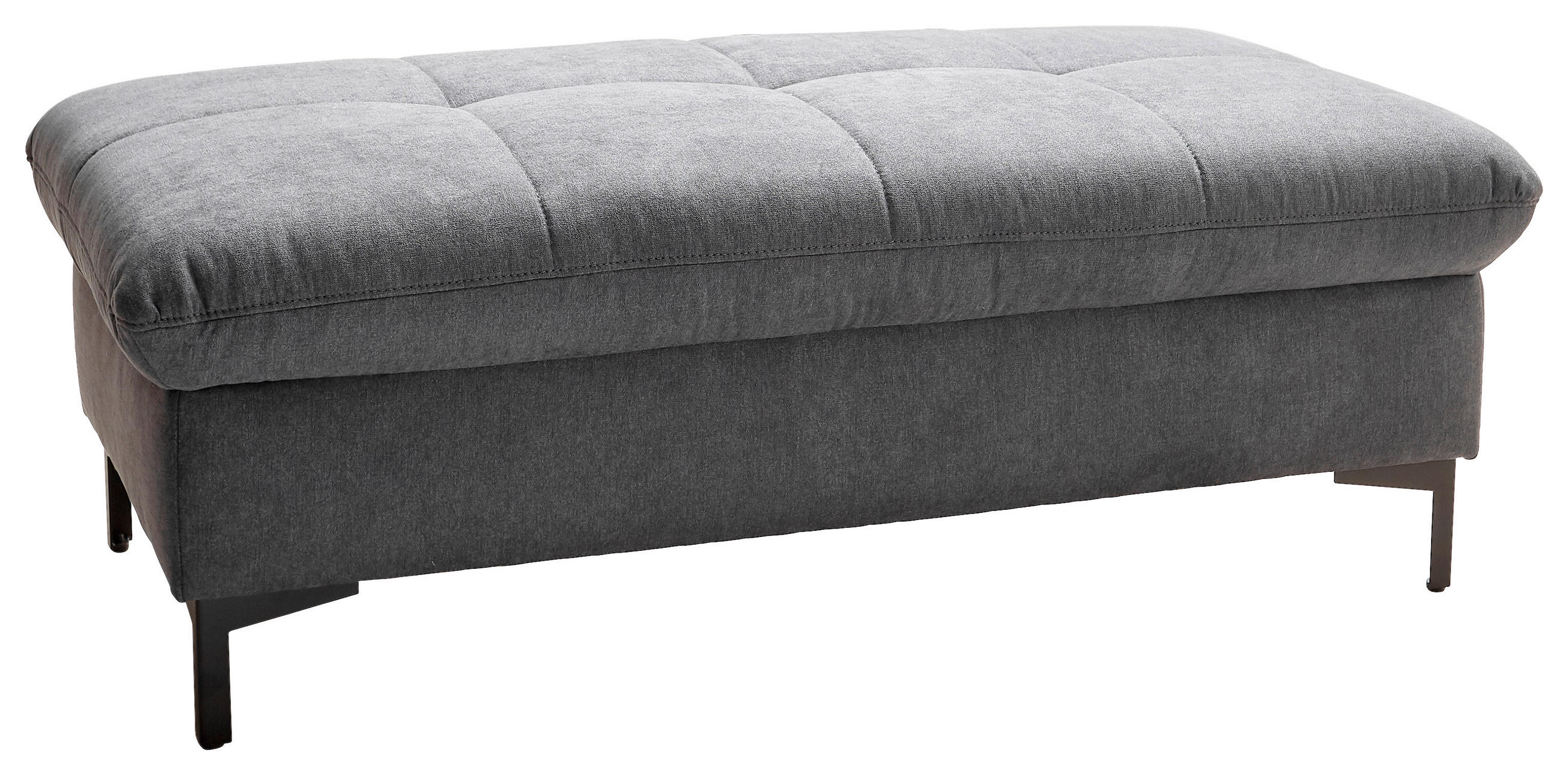 HOCKER in Textil Grau  - Schwarz/Grau, Design, Textil (124/46/68cm) - Xora
