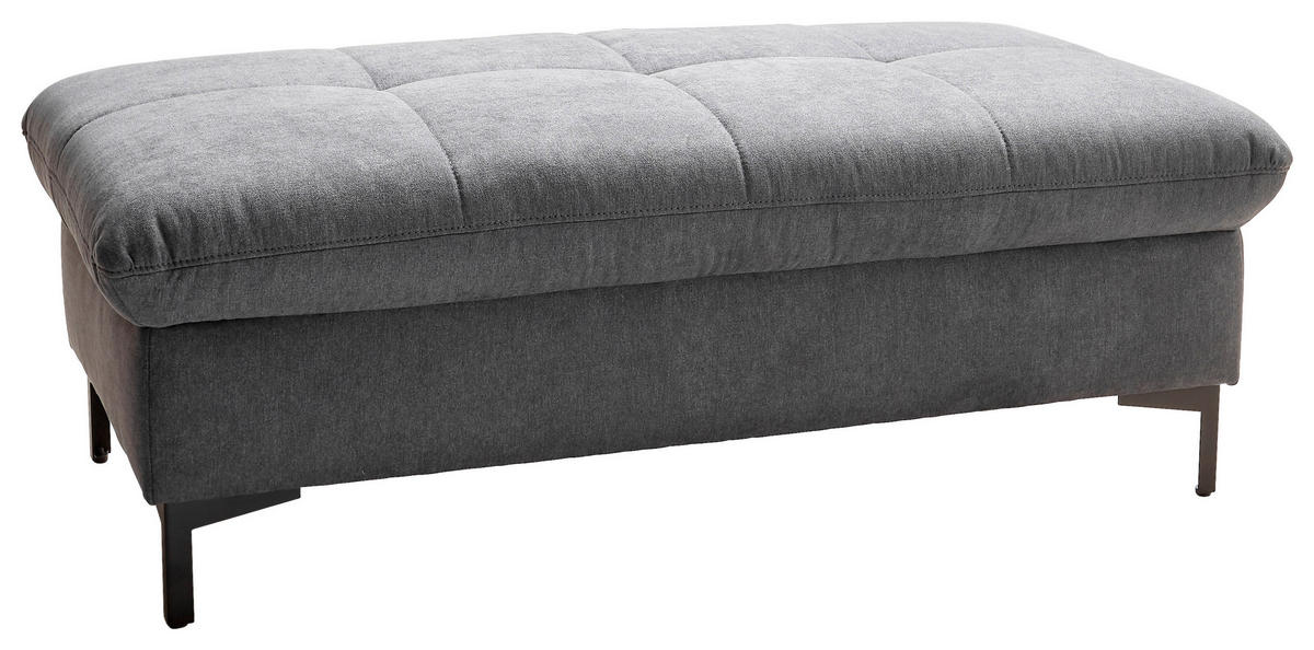 HOCKERTextil Grau  - Schwarz/Grau, Design, Textil (124/46/68cm) - Xora
