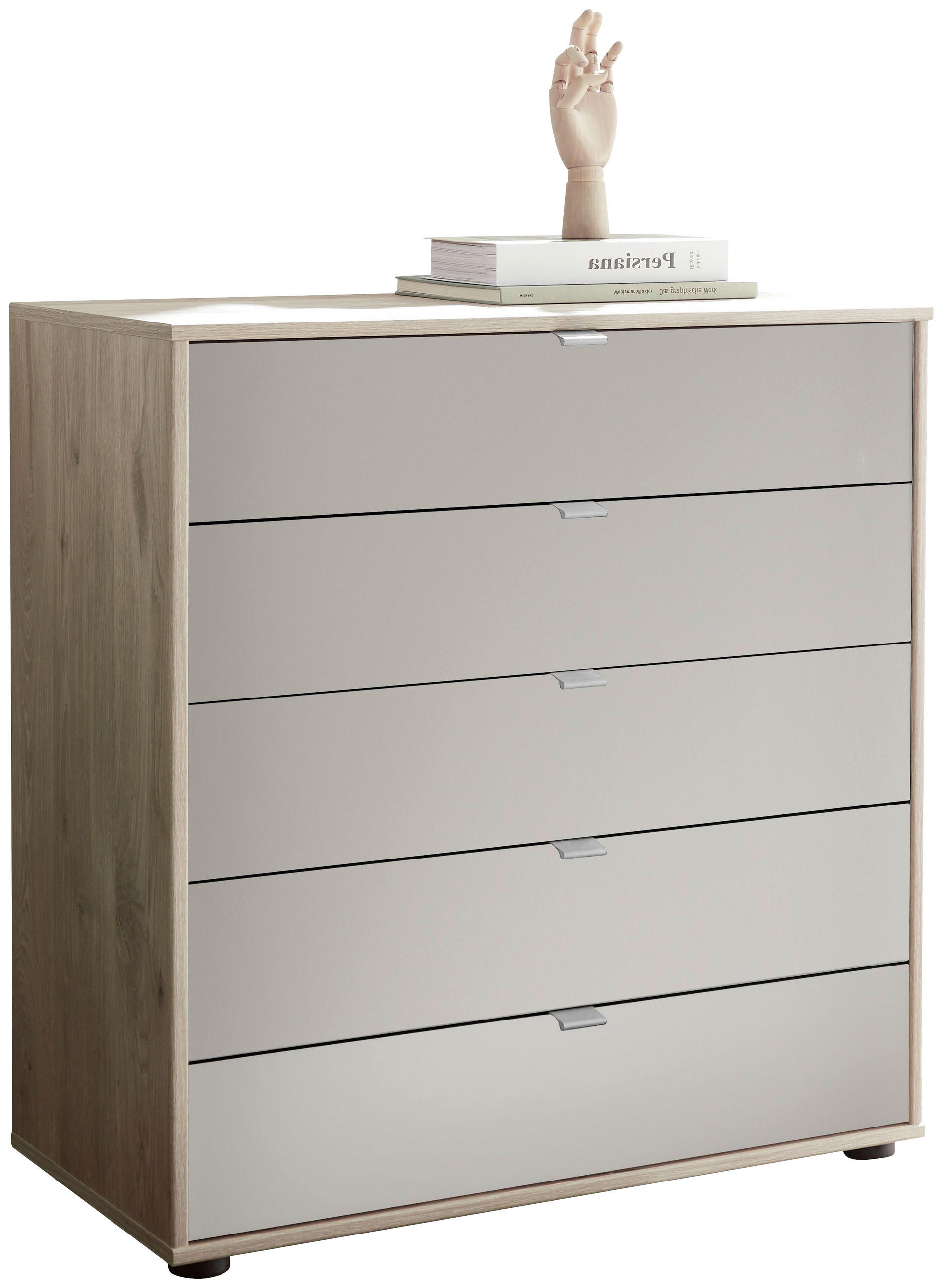 KOMMODE  in 80/86/43 cm  - Eichefarben/Silberfarben, Natur, Holzwerkstoff/Metall (80/86/43cm) - Venda
