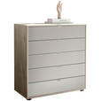 KOMMODE  in 80/86/43 cm  - Eichefarben/Silberfarben, Natur, Holzwerkstoff/Metall (80/86/43cm) - Venda