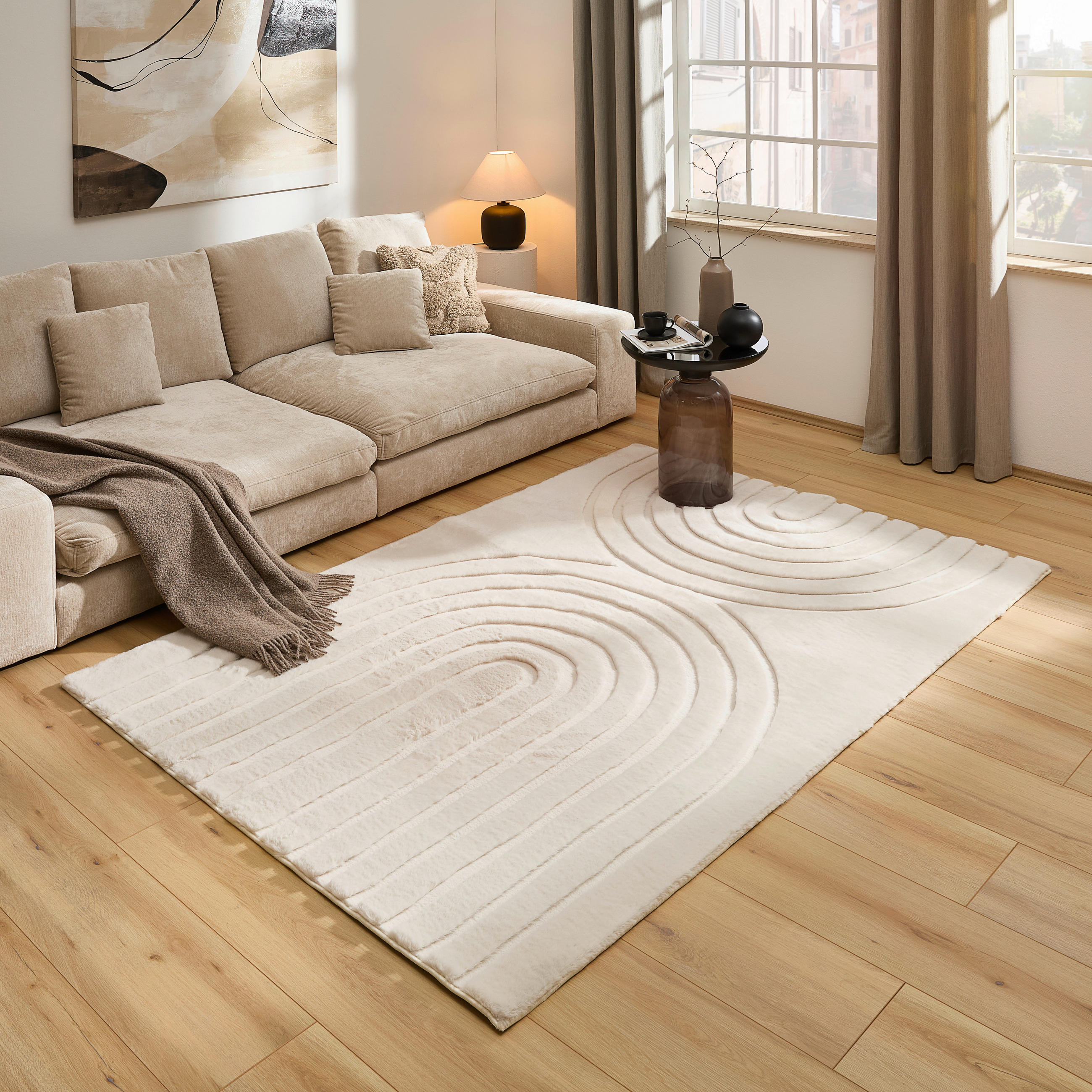 HOCHFLORTEPPICH 133/190 cm Beige  - Beige, Design, Textil (133/190cm) - Novel