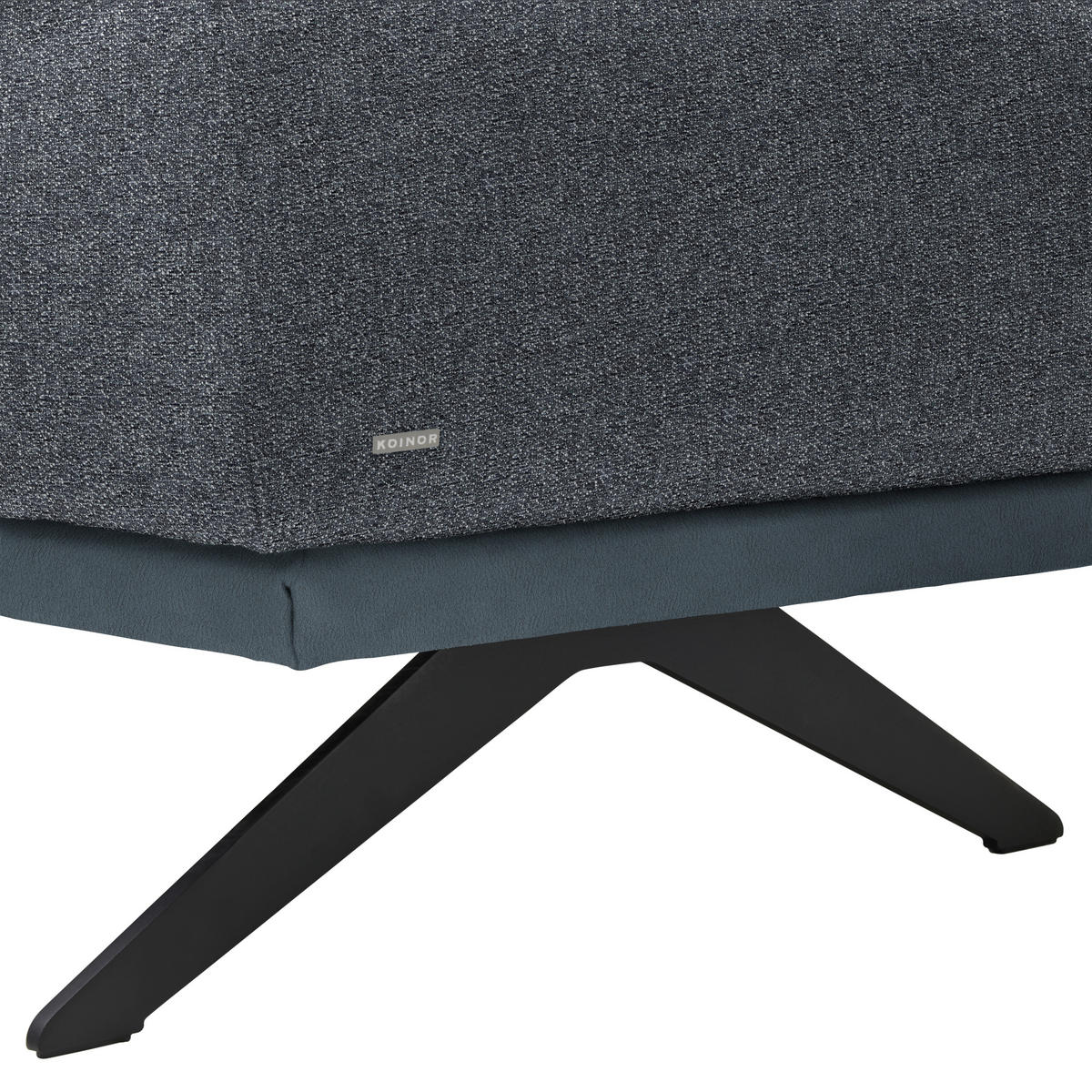 ECKSOFA Chenille, Flachgewebe Dunkelgrau  - Dunkelgrau/Schwarz, Design, Textil/Metall (239/270cm) - Koinor