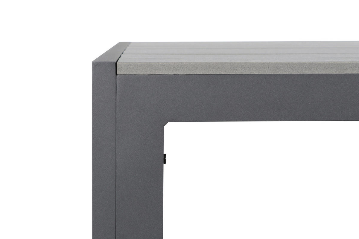 GARTENTISCH Metall, Kunststoff Grau, Dunkelgrau rechteckig  - Dunkelgrau/Grau, MODERN, Kunststoff/Metall (205/92/74cm) - Ambia Garden