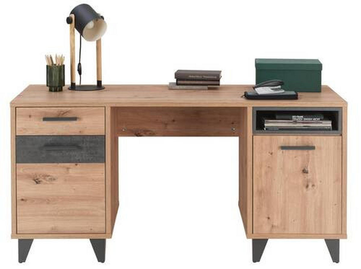PÍSACÍ STÔL  - čierna/dub artisan, Design, kompozitné drevo/plast (150/60/74cm) - Carryhome