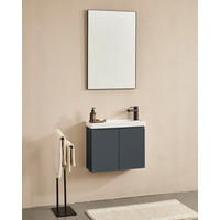 BADEZIMMER 3-teilig  in  - Weiß Hochglanz/Anthrazit, MODERN, Holz/Keramik (60/140/22cm) - MID.YOU