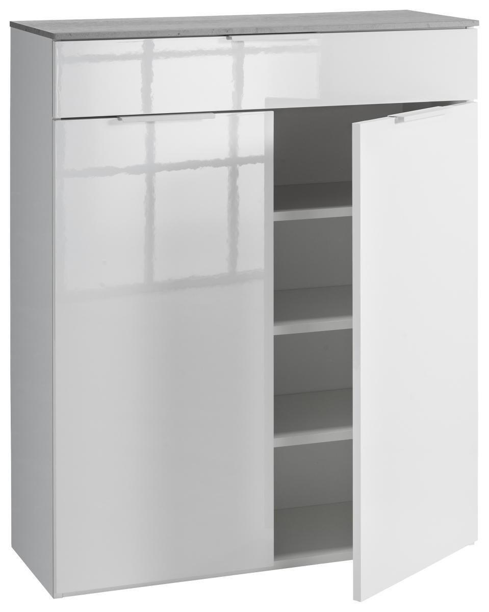 CIPELARNIK  antracit, bela  pločasti materijal     - bela/antracit, Dizajnerski, metal/pločasti materijal (90/108/35cm) - Xora