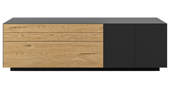 LOWBOARD Celika in 181/55/40 cm - Wildeiche/Anthrazit, Natur, Holz/Holzwerkstoff (181/55/40cm) - Dieter Knoll