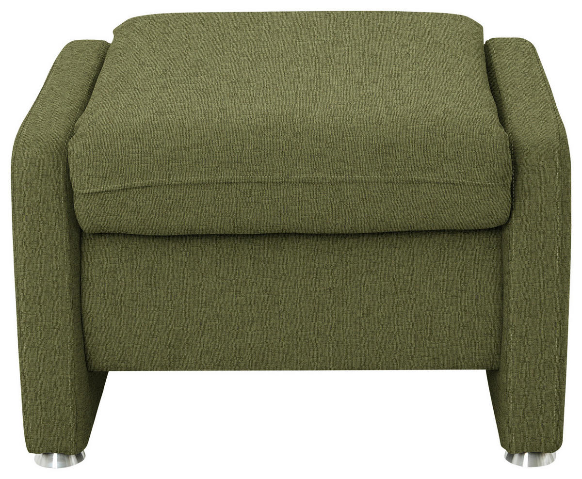HOCKER Textil Grün  - Alufarben/Grün, Konventionell, Textil/Metall (67/44/58cm) - Beldomo Comfort