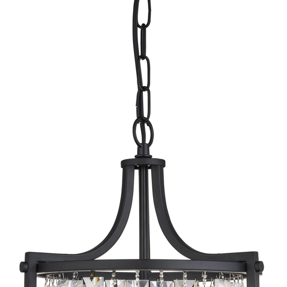 KRISTALL-HÄNGELEUCHTE 26/150 cm   - Schwarz, Design, Glas/Metall (26/150cm)