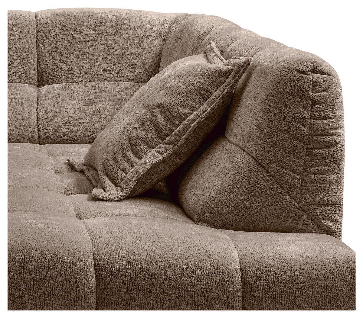 ECKSOFA Chenille Braun  - Schwarz/Braun, Modern, Kunststoff/Textil (254/203cm) - Livetastic