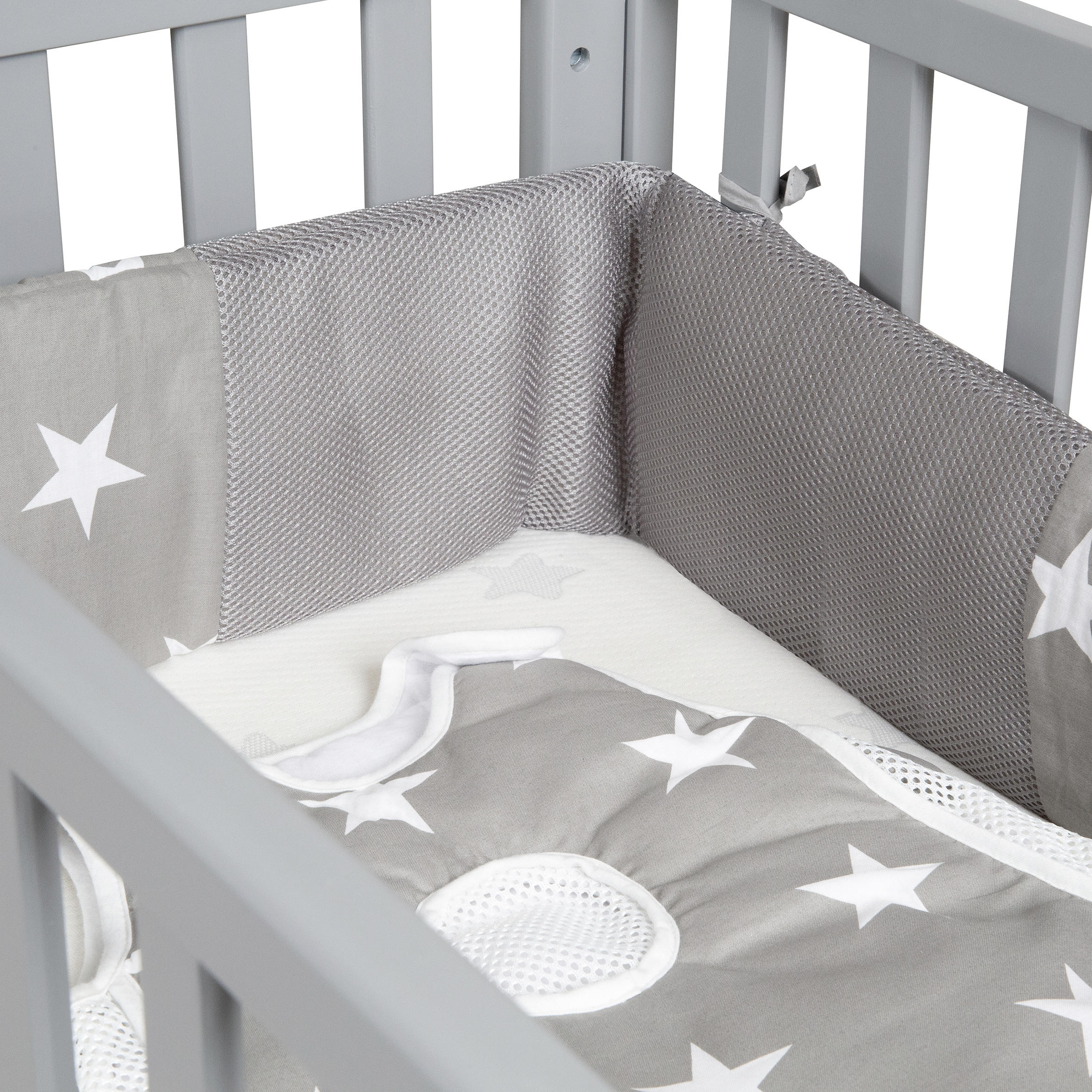 BEISTELLBETT Stubenbett 3 in 1 Little Stars - Taupe/Grau, Basics, Holzwerkstoff/Kunststoff (49,5/85,5/90cm) - Roba
