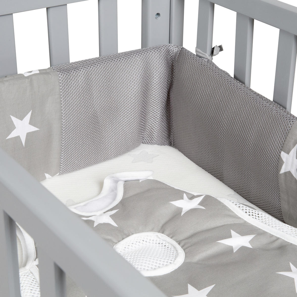 BEISTELLBETT Stubenbett 3 in 1 Little Stars  - Taupe/Grau, Basics, Holzwerkstoff/Kunststoff (49,5/85,5/90cm) - Roba