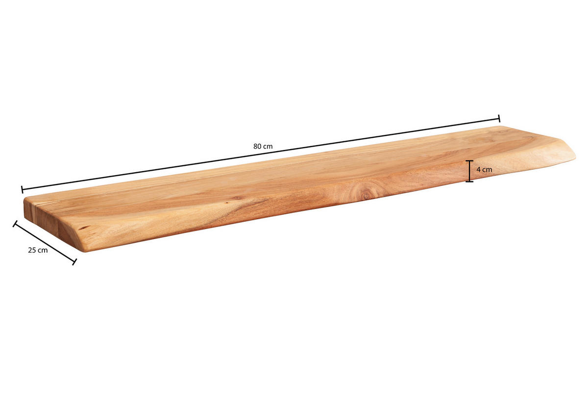 WANDREGAL 80/4/25 cm  - Akaziefarben, Modern, Holz (80/4/25cm) - MID.YOU