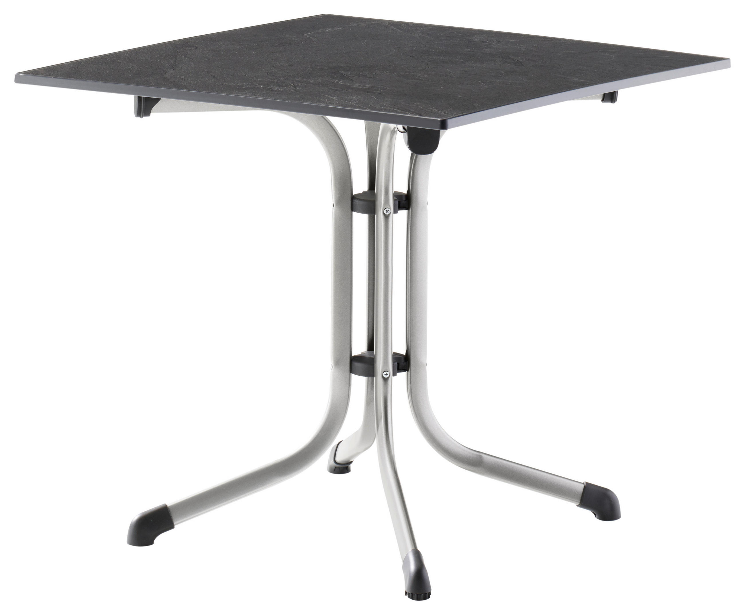 GARTENKLAPPTISCH 80/80/73 cm Metall, Kunststoff quadratisch  - Anthrazit/Graphitfarben, Basics, Kunststoff/Metall (80/80/73cm) - Sieger