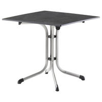 GARTENKLAPPTISCH 80/80/73 cm Metall, Kunststoff quadratisch  - Anthrazit/Graphitfarben, Basics, Kunststoff/Metall (80/80/73cm) - Sieger