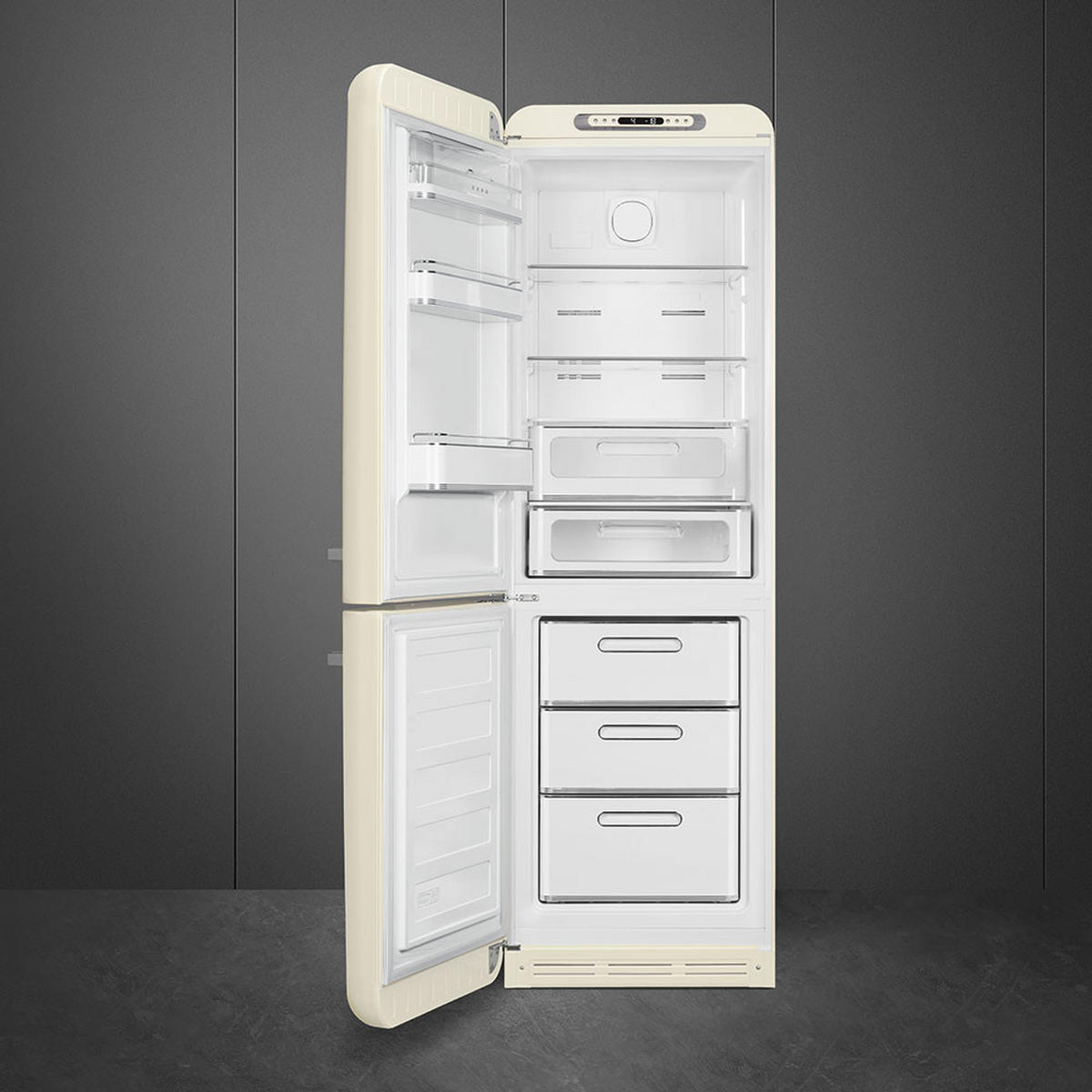 KÜHL-GEFRIER-KOMBINATION 60/196,8/72,8 cm FAB32LCR6  - Creme, Basics, Metall (60/196,8/72,8cm) - SMEG