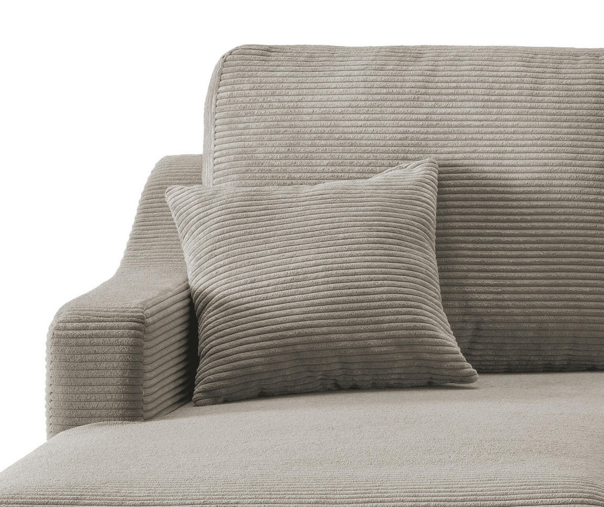 ECKSOFA in Cord Graubraun  - Graubraun/Naturfarben, Design, Holz/Textil (150/228cm) - P & B