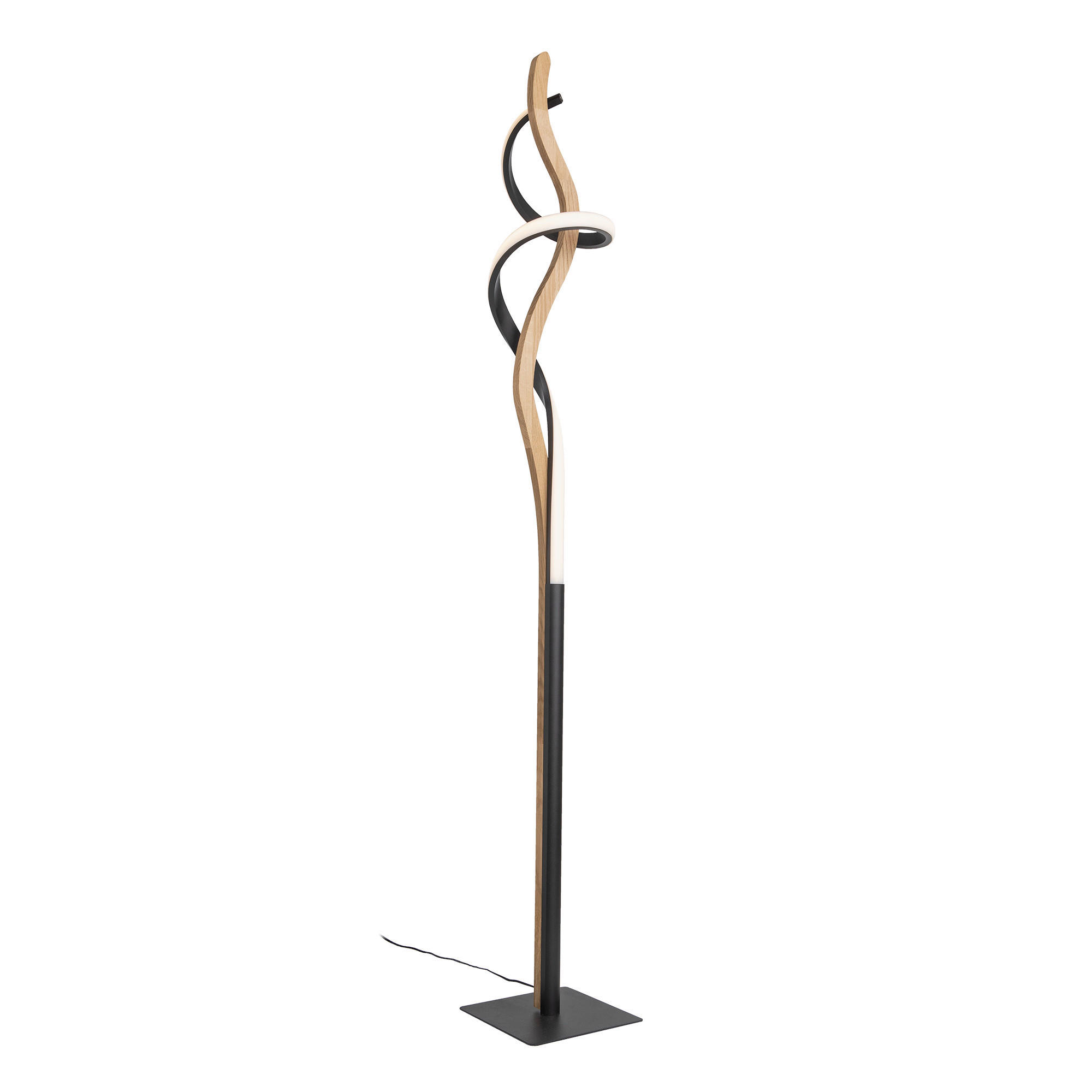 LED-STEHLEUCHTE 20/20/150 cm    - Schwarz, Natur, Holz/Metall (20/20/150cm) - Waldwelt