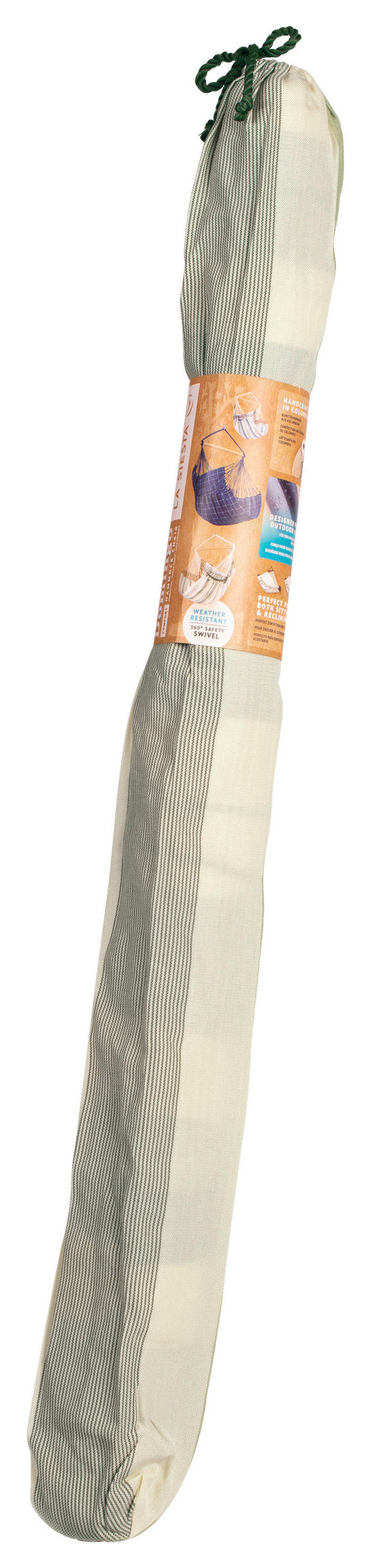 HÄNGESESSEL comfort outdoor 110/160/180 cm  - Hellgrau/Weiß, KONVENTIONELL, Holz/Textil (110/160/180cm) - La Siesta