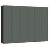 DREHTÜRENSCHRANK  in Grau, Grün, Schwarz  - Silberfarben/Schwarz, Design, Glas/Holzwerkstoff (303/220/59cm) - Jutzler