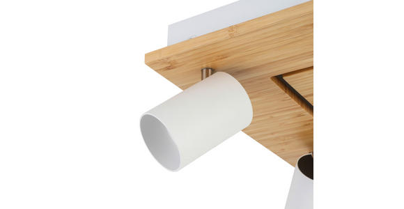 LED-STRAHLER 40/40/14 cm - Schwarz/Naturfarben, KONVENTIONELL, Naturmaterialien/Kunststoff (40/40/14cm) - Novel
