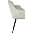 SITZBANK 163/83/63 cm Samt Beige, Schwarz  - Beige/Schwarz, Design, Textil/Metall (163/83/63cm) - Novel