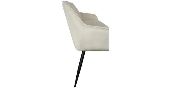 SITZBANK 163/83/63 cm Samt Beige, Schwarz  - Beige/Schwarz, Design, Textil/Metall (163/83/63cm) - Novel