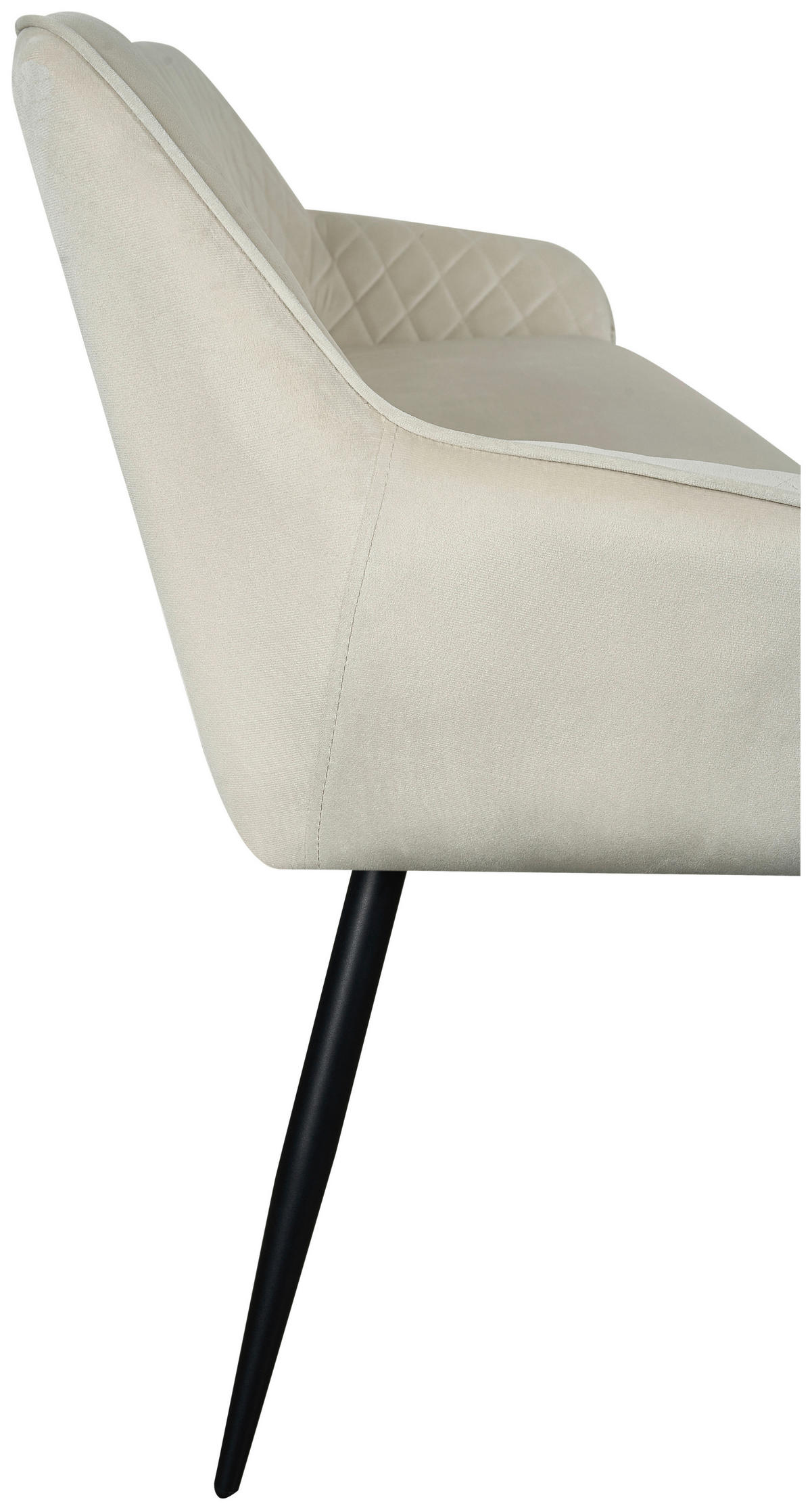 SITZBANK 163/83/63 cm Samt Beige, Schwarz  - Beige/Schwarz, Design, Textil/Metall (163/83/63cm) - Novel