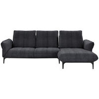 ECKSOFA in Webstoff Dunkelgrau  277/182 cm  - Dunkelgrau/Schwarz, Natur, Textil (277/182cm) - Valnatura