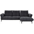 ECKSOFA in Webstoff Dunkelgrau  - Dunkelgrau/Schwarz, Natur, Textil (277/182cm) - Valnatura