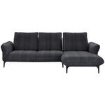 ECKSOFA in Webstoff Dunkelgrau  - Dunkelgrau/Schwarz, Natur, Textil (277/182cm) - Valnatura