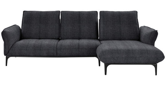 ECKSOFA in Webstoff Dunkelgrau  - Dunkelgrau/Schwarz, Natur, Textil (277/182cm) - Valnatura