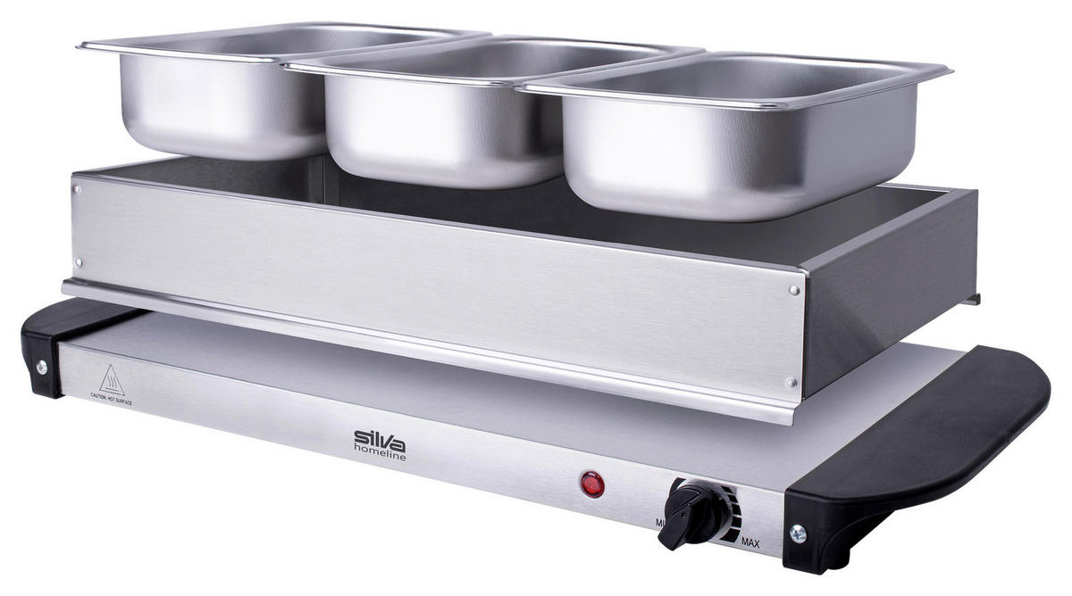 CHAFING-DISH  - Edelstahlfarben/Schwarz, Trend, Kunststoff/Metall (54,7/14/26,3cm) - Silva Schneider