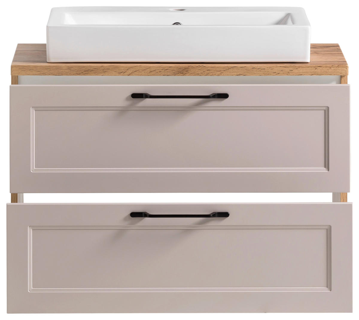 WASCHTISCHKOMBI 80 cm  - Kaschmir/Eiche Wotan, ROMANTIK / LANDHAUS, Keramik/Holzwerkstoff (80cm) - Xora