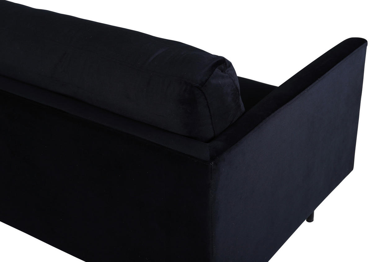 2-SITZER-SOFA in Samt Schwarz  - Schwarz, Design, Textil/Metall (180/78/80cm) - Livetastic