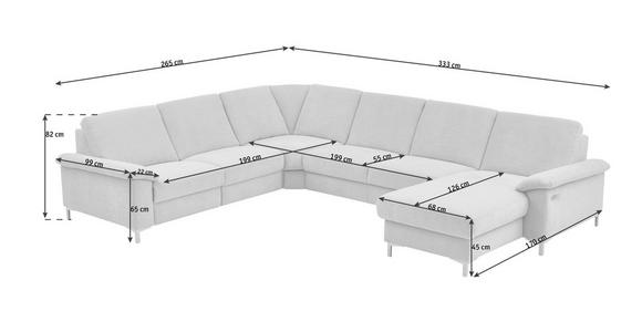 WOHNLANDSCHAFT in Chenille Silberfarben, Hellgrau  - Silberfarben/Hellgrau, Design, Textil/Metall (265/333/170cm) - Dieter Knoll