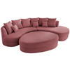 Wohnlandschaft inkl. Hocker Koralle Cord  - Koralle/Schwarz, Design, Kunststoff/Textil (300/160cm) - Livetastic