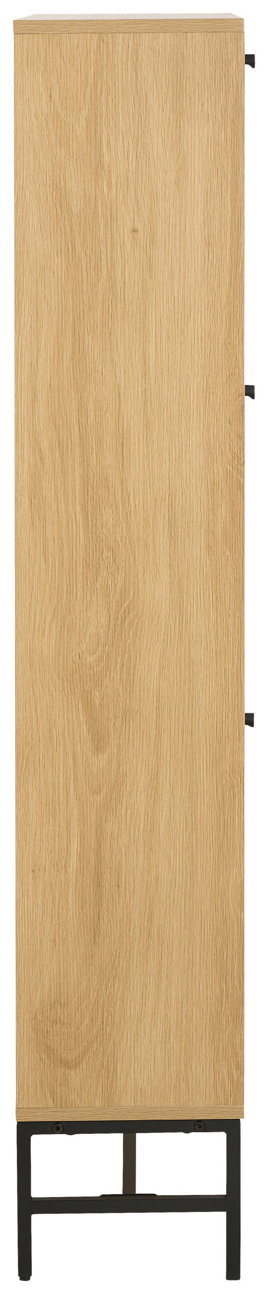 OMARA Z LOPUTAMI ZA ČEVLJE furnirano naravne barve, črna - črna/naravne barve, Design, kovina/leseni material (71,6/140,4/25cm) - MID.YOU