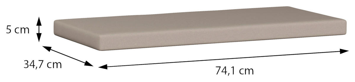 SITZKISSEN  - Beige, MODERN, Textil (74,1/34,7/5cm) - Carryhome