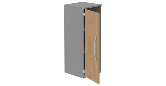 AKTENSCHRANK Grau, Eichefarben - Eichefarben/Grau, KONVENTIONELL, Holzwerkstoff (40/111,7/43cm) - Moderano