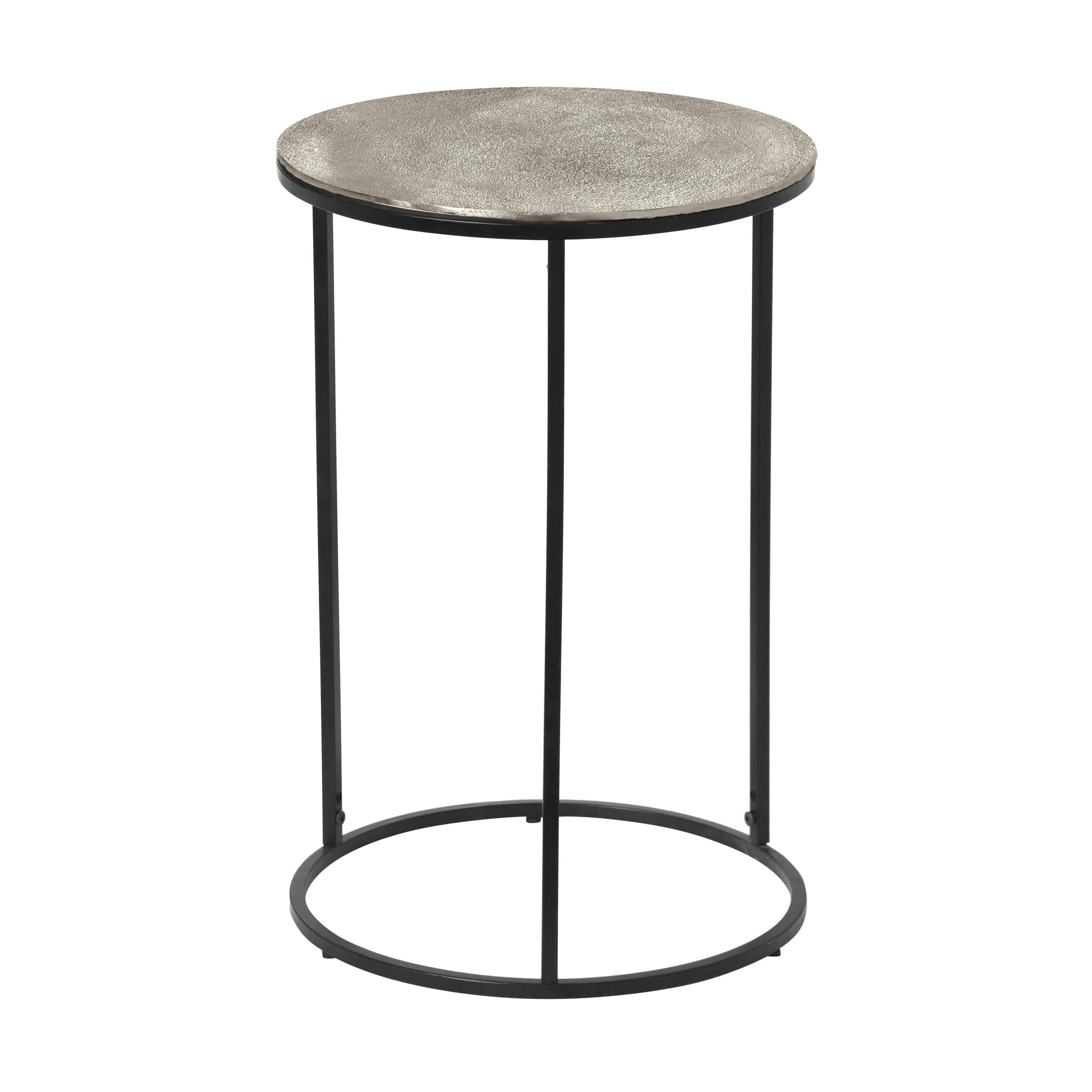 PRÍRUČNÝ STOLÍK, čierna, strieborná.