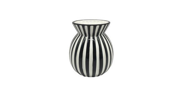 VASE 19 cm  - Weiß/Dunkelblau, LIFESTYLE, Keramik (16,5/19cm) - Ambia Home