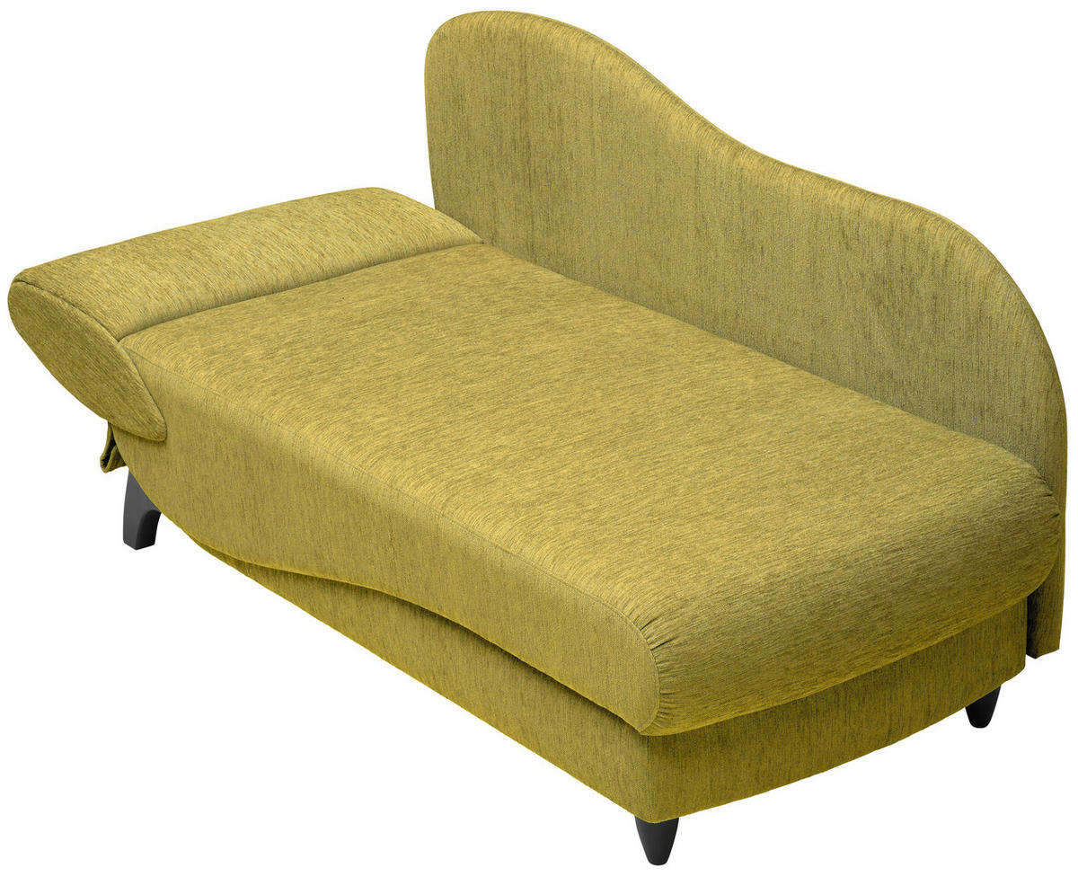 RÉCAMIERE in Webstoff Hellgrün  - Schwarz/Hellgrün, Modern, Holz/Textil (84/87/171-190cm) - Joka