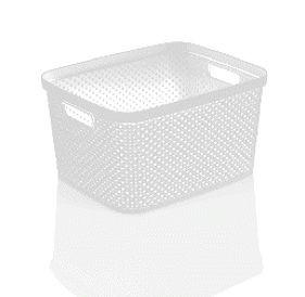 KUTIJA ZA ODLAGANJE  28,5/38,5/22 cm       - bijela, Basics, plastika (28,5/38,5/22cm) - Homeware