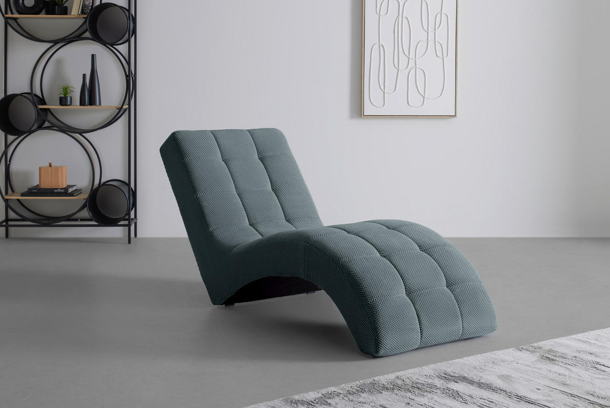 LIGGFÅTÖLJ i vävt tyg blågrå  - blågrå/svart, Modern, textil/plast (68/80/167cm) - MID.YOU